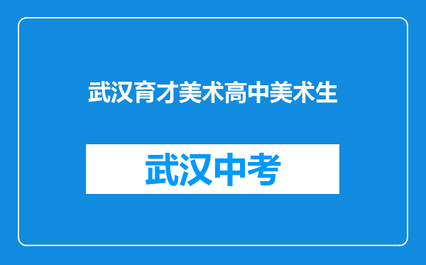 武汉育才美术高中美术生