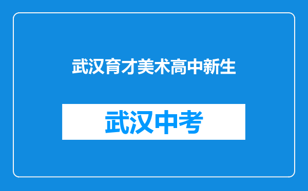 武汉育才美术高中新生