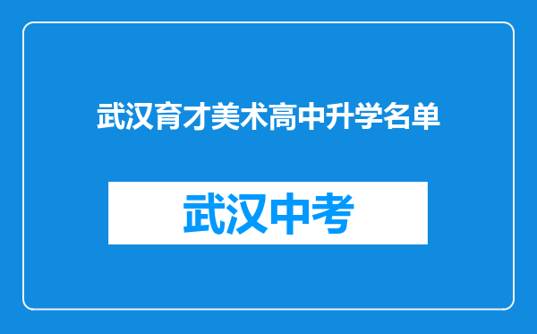 武汉育才美术高中升学名单