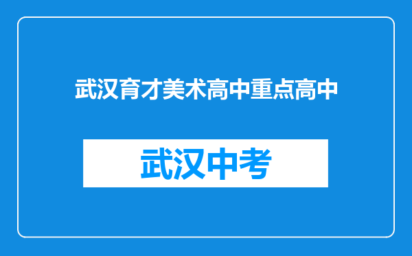 武汉育才美术高中重点高中
