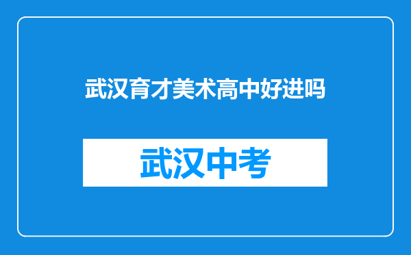 武汉育才美术高中好进吗