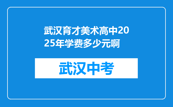 武汉育才美术高中2025年学费多少元啊