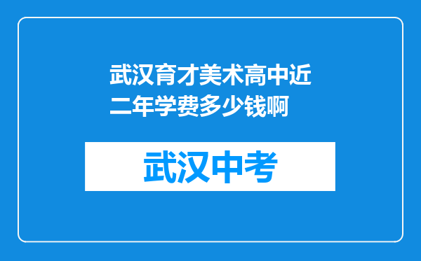 武汉育才美术高中近二年学费多少钱啊