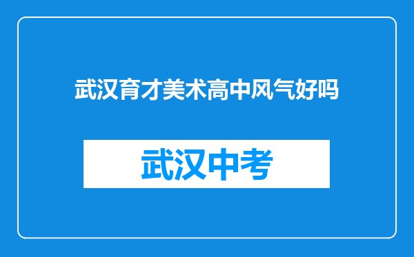 武汉育才美术高中风气好吗