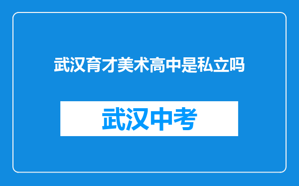 武汉育才美术高中是私立吗