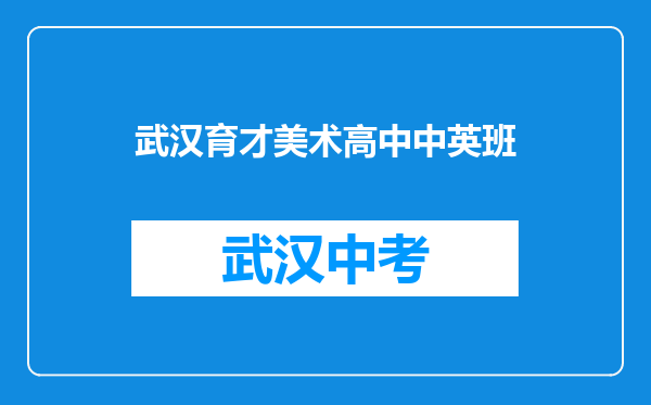 武汉育才美术高中中英班