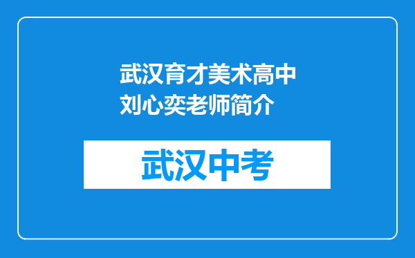 武汉育才美术高中刘心奕老师简介