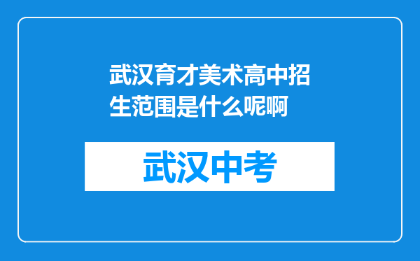 武汉育才美术高中招生范围是什么呢啊