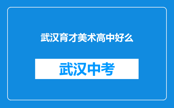武汉育才美术高中好么