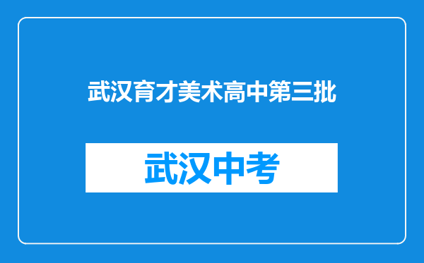 武汉育才美术高中第三批