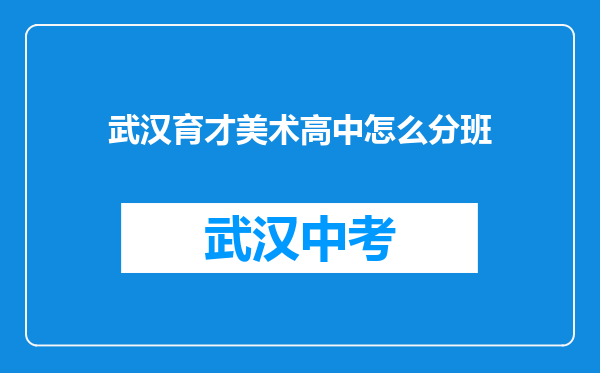 武汉育才美术高中怎么分班