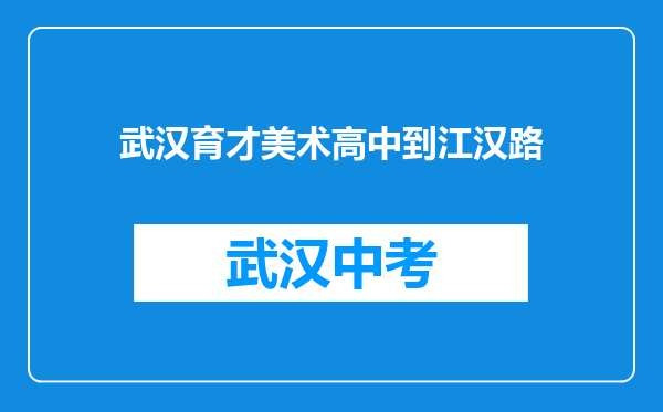 武汉育才美术高中到江汉路