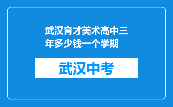 武汉育才美术高中三年多少钱一个学期