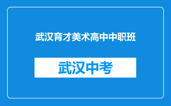 武汉育才美术高中中职班