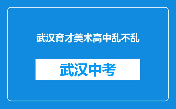 武汉育才美术高中乱不乱