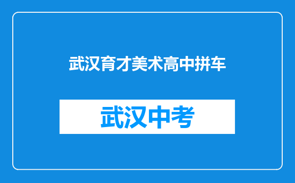 武汉育才美术高中拼车