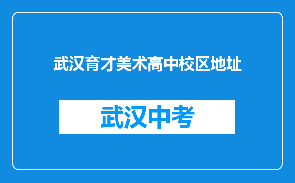 武汉育才美术高中校区地址