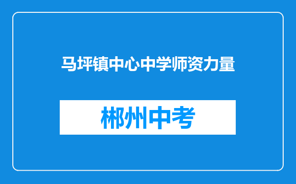 马坪镇中心中学师资力量