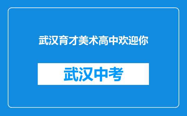 武汉育才美术高中欢迎你