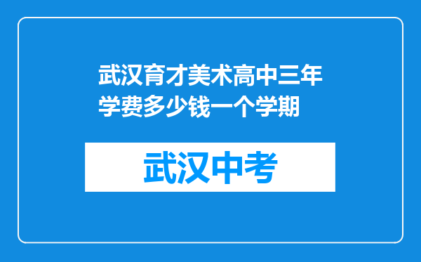 武汉育才美术高中三年学费多少钱一个学期