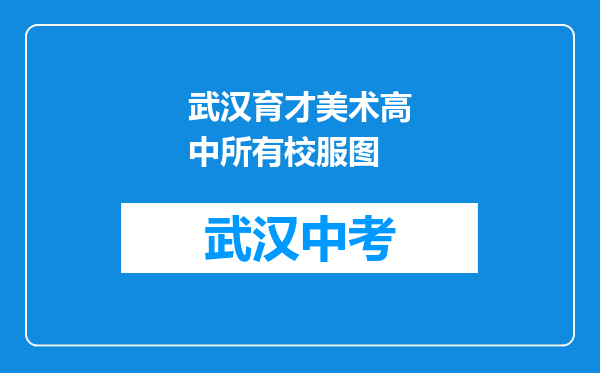 武汉育才美术高中所有校服图