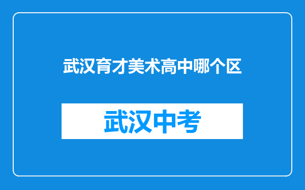 武汉育才美术高中哪个区