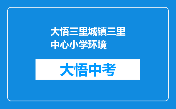 大悟三里城镇三里中心小学环境