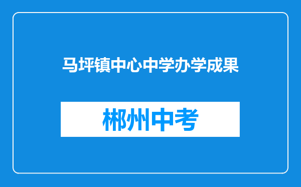 马坪镇中心中学办学成果