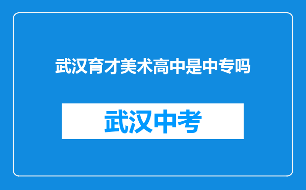 武汉育才美术高中是中专吗