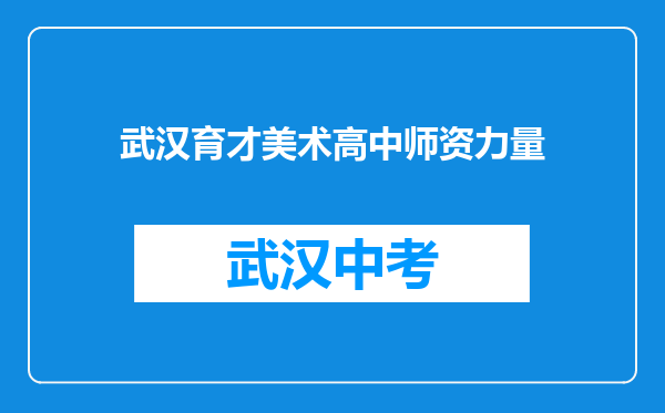 武汉育才美术高中师资力量