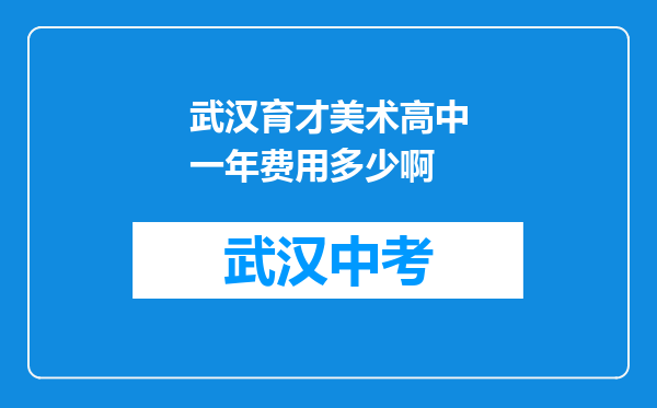 武汉育才美术高中一年费用多少啊