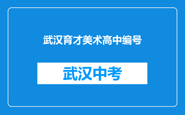 武汉育才美术高中编号