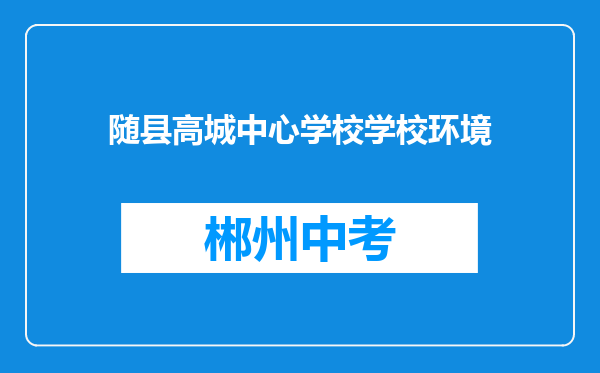 随县高城中心学校学校环境