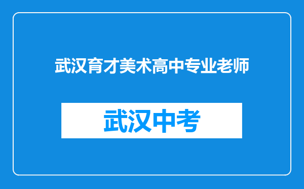 武汉育才美术高中专业老师