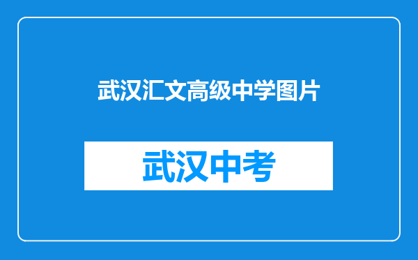 武汉汇文高级中学图片