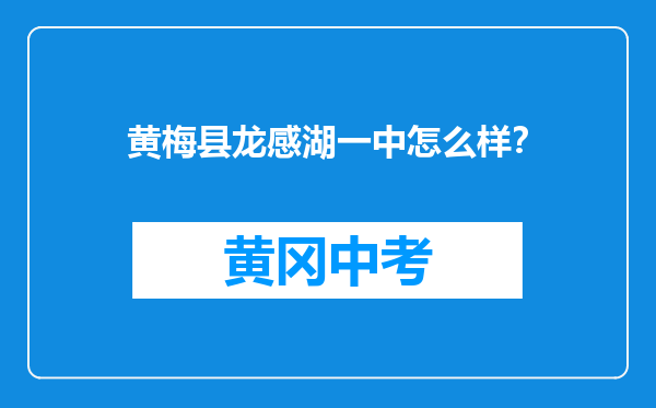黄梅县龙感湖一中怎么样？