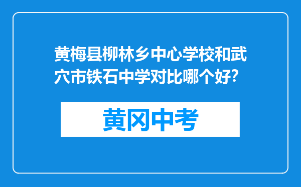 黄梅县柳林乡中心学校和武穴市铁石中学对比哪个好？