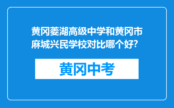 黄冈菱湖高级中学和黄冈市麻城兴民学校对比哪个好？