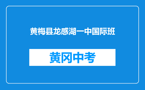 黄梅县龙感湖一中国际班