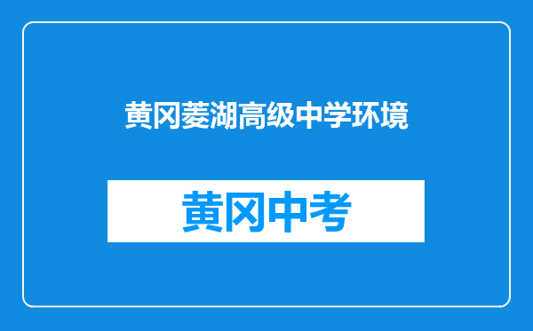 黄冈菱湖高级中学环境