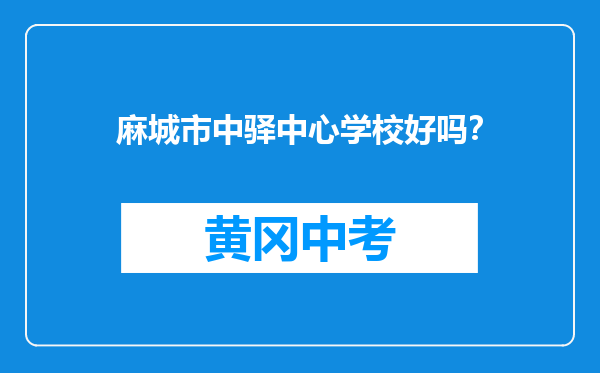 麻城市中驿中心学校好吗？