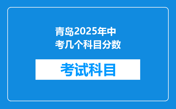 青岛2025年中考几个科目分数