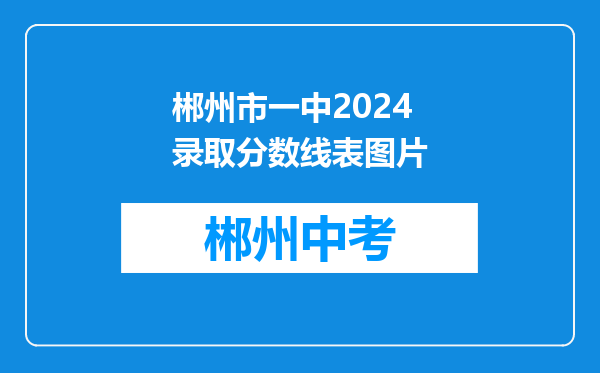 郴州市一中2024录取分数线表图片