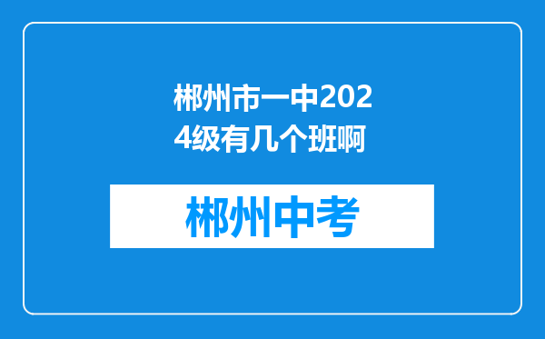 郴州市一中2024级有几个班啊