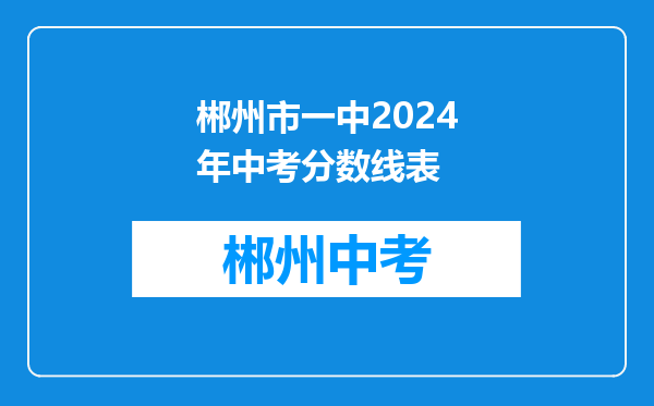 郴州市一中2024年中考分数线表