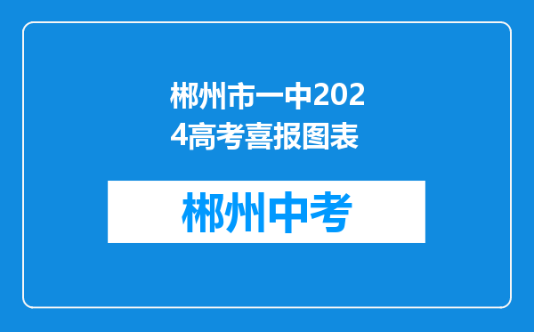 郴州市一中2024高考喜报图表