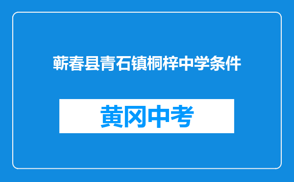 蕲春县青石镇桐梓中学条件