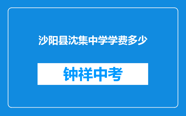 沙阳县沈集中学学费多少