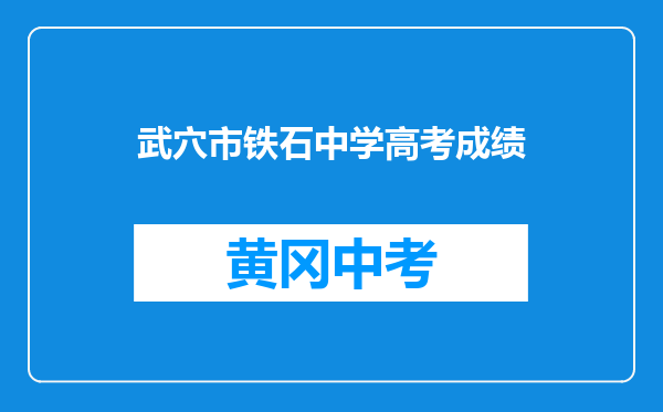 武穴市铁石中学高考成绩