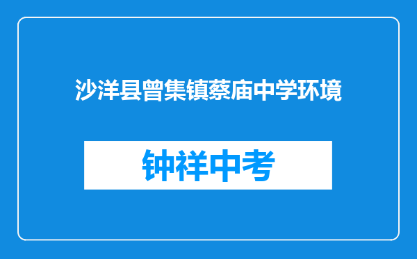沙洋县曾集镇蔡庙中学环境